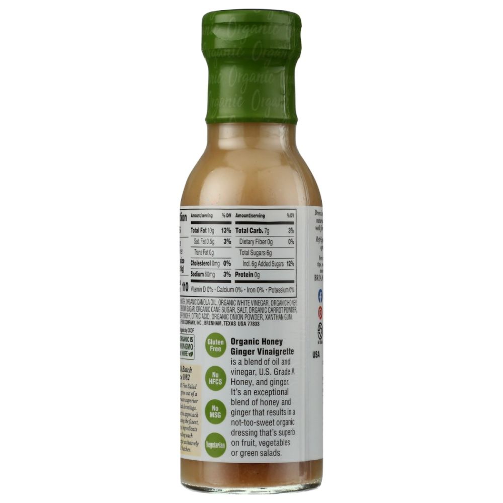 BRIANNAS: Dressing Honey Ginger Vinaigrette, 10 oz