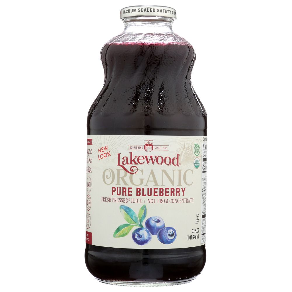 LAKEWOOD: Organic Fresh Pressed Pure Blueberry Juice, 32 oz