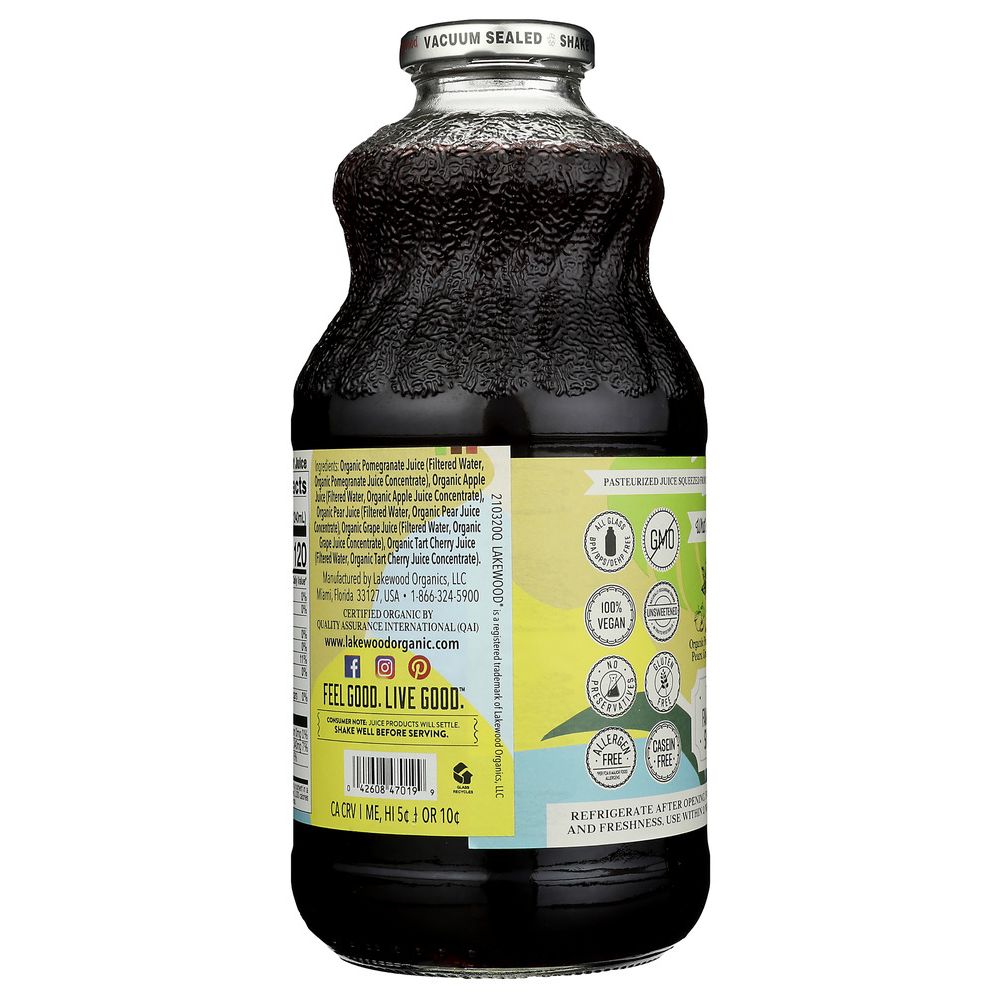 LAKEWOOD: Organic Pure Fruit Pomegranate Juice Blend, 32 oz