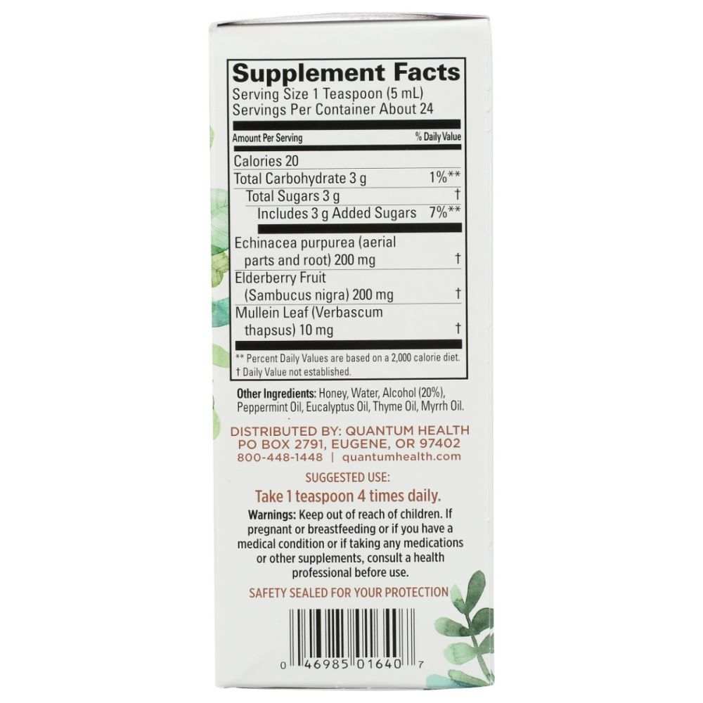 Quantum Health Elderberry Syrup Soothes & Quiets-4oz | Immune Boosting