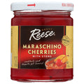 REESE: Red Maraschino Cherries with Stems, 10 oz