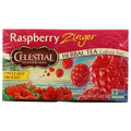 CELESTIAL SEASONINGS: Raspberry Zinger Herbal Tea Caffeine 20 Tea Bags, 1.6 oz