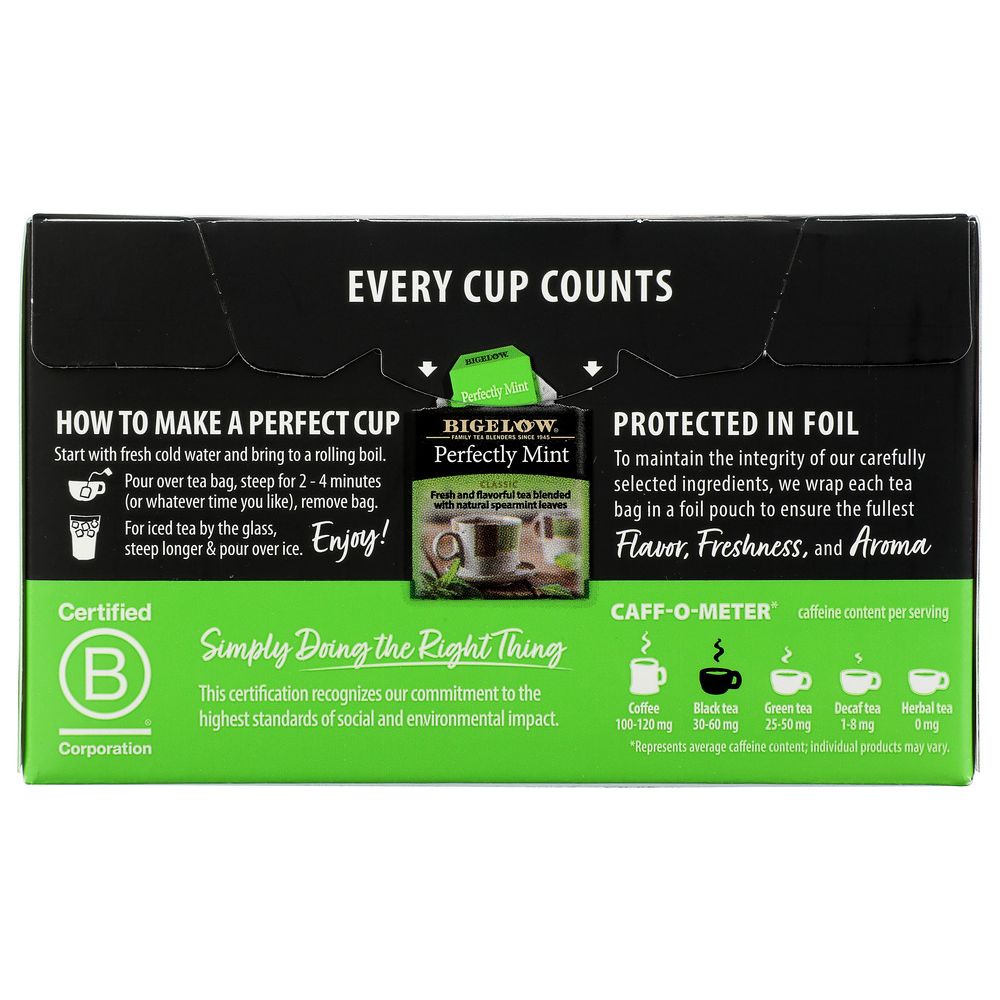 BIGELOW: Tea Black Tea Plantation Mint, 20 tea bags