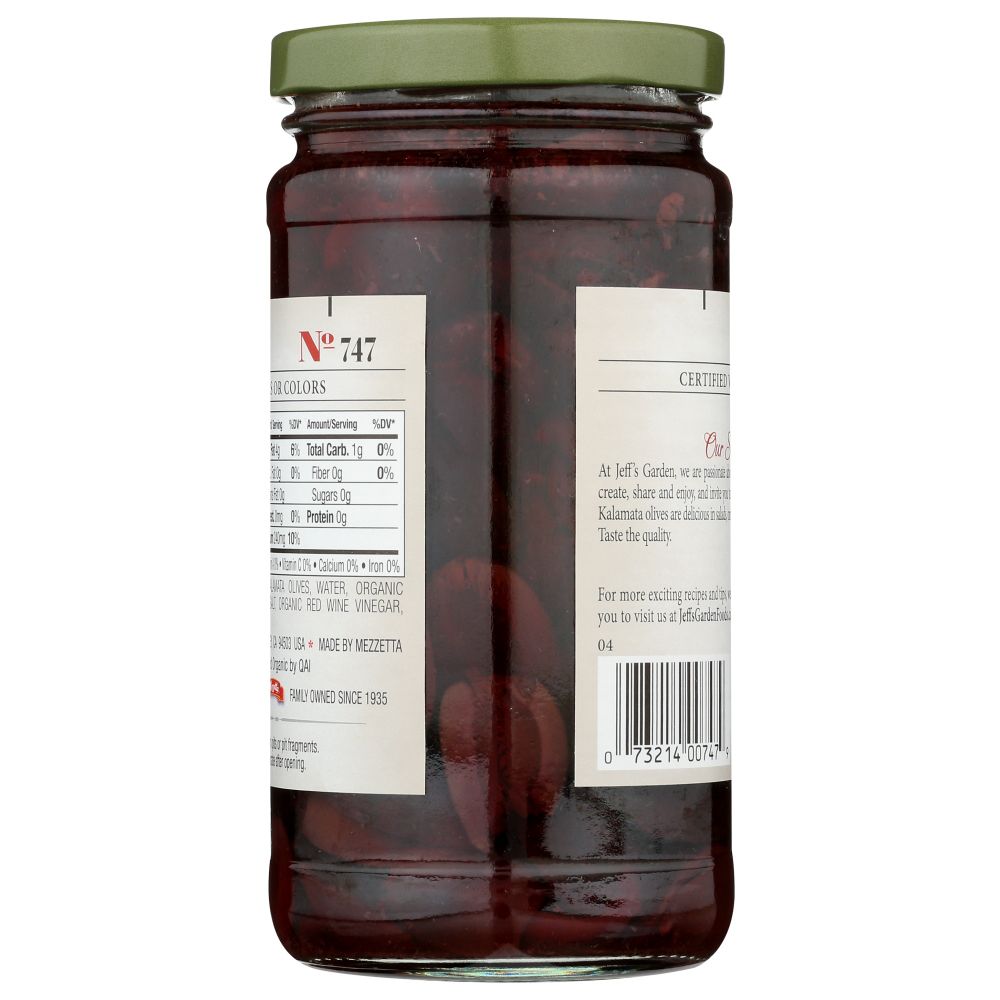 JEFF'S NATURALS: Organic Pitted Sliced Greek Kalamata Olives, 7 oz