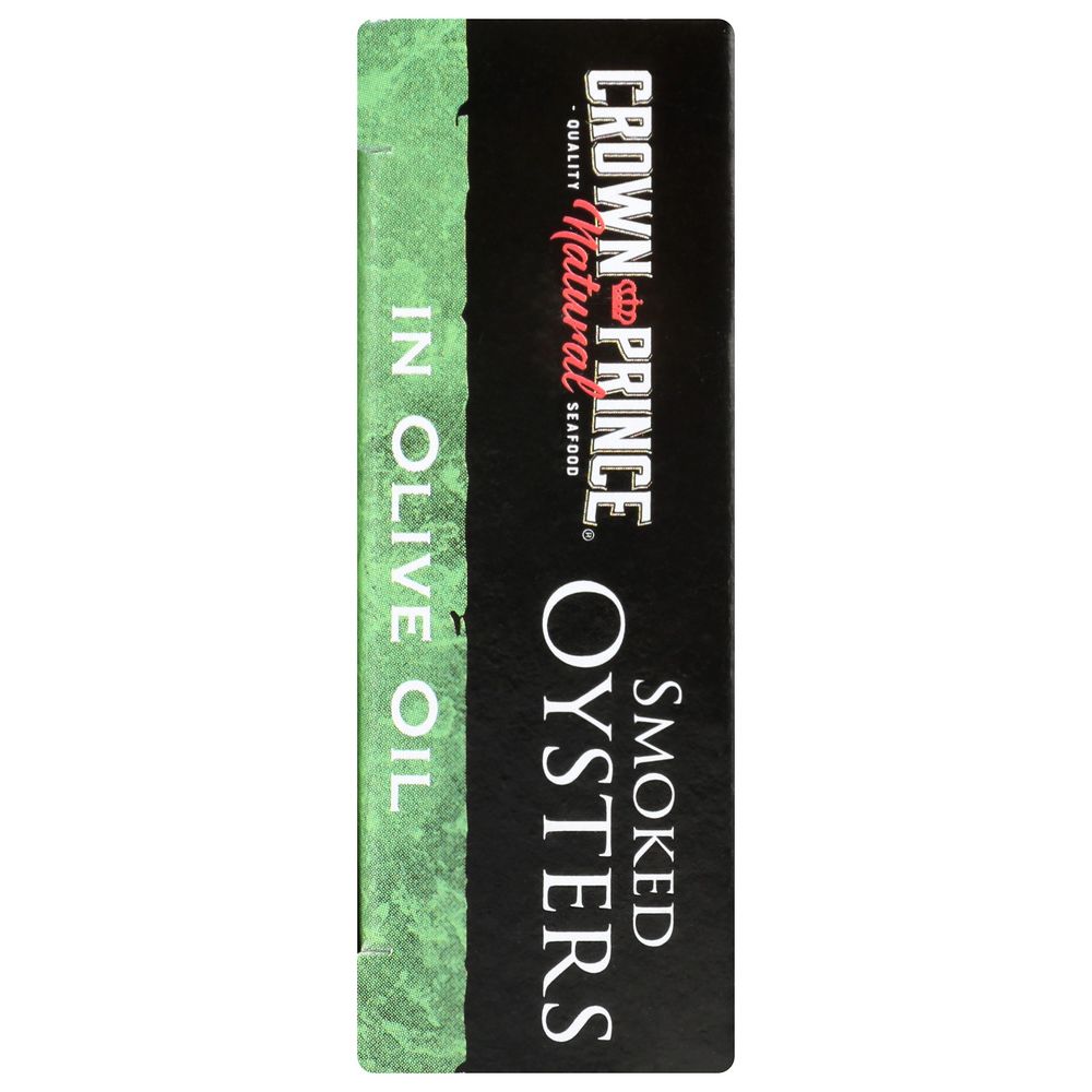 CROWN PRINCE: Naturally Smoked Oysters in Pure Olive Oil, 3 oz