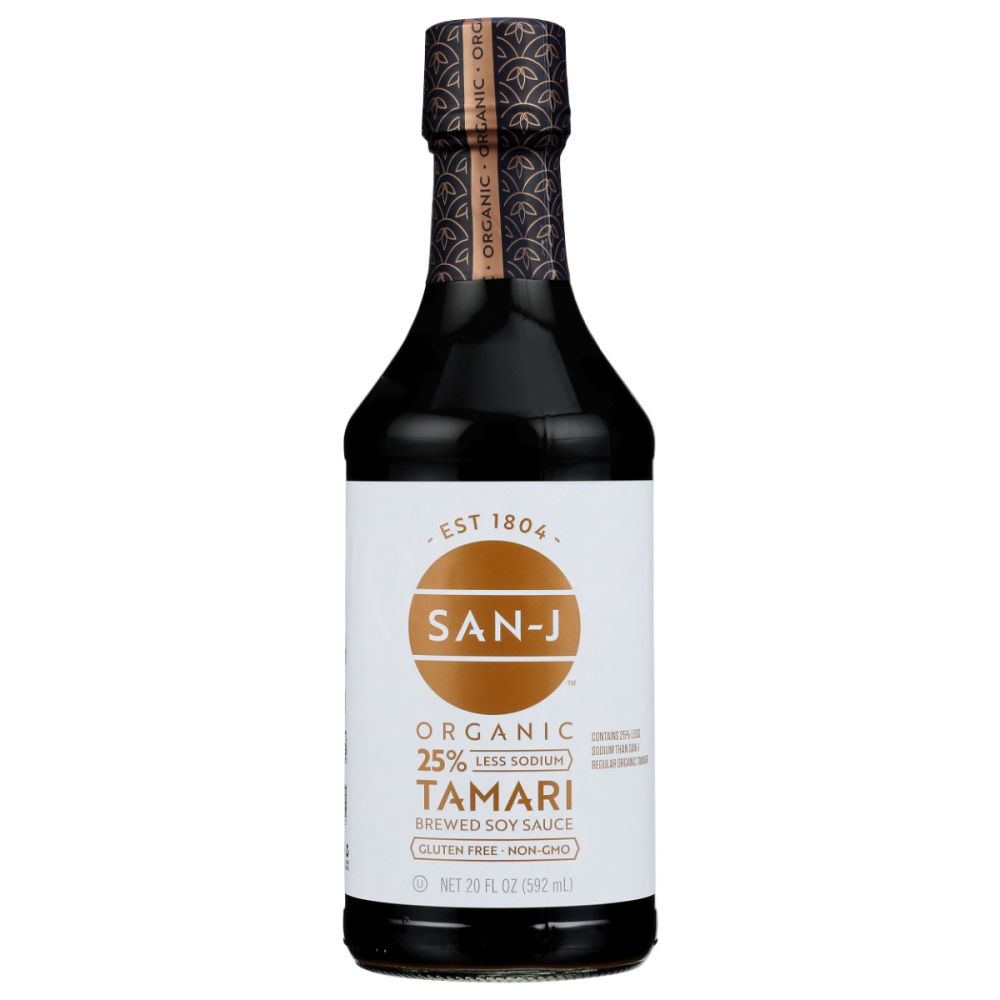 SAN J: Sauce Soy Tamari Gluten Free Wheat Free Low Sodium, 20 oz