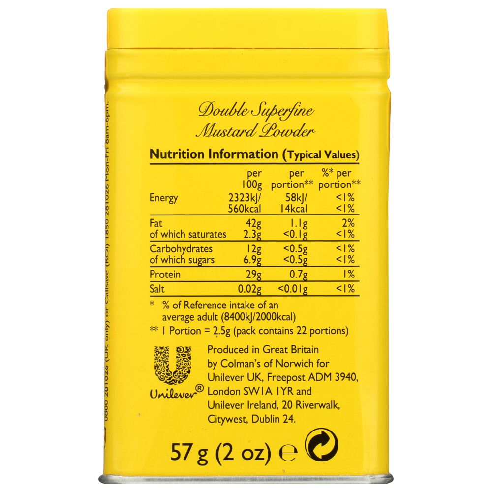 COLMANS: Mustard Double Superfine Powder, 2 oz