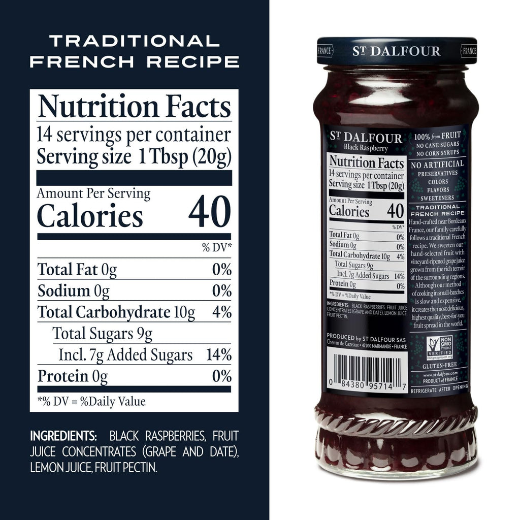 ST DALFOUR: Black Raspberry Fruit Spread, 10 oz