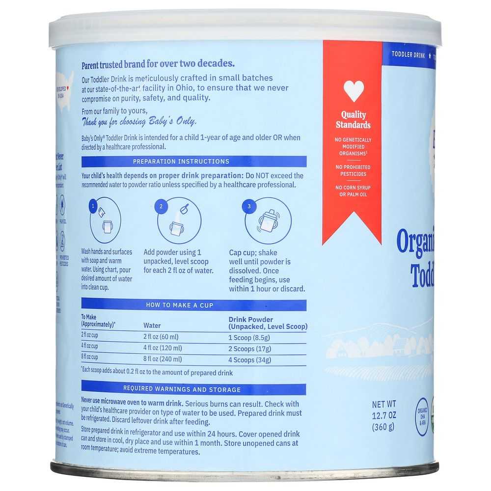BABYS ONLY ORGANIC: Toddler Formula LactoRelief Iron Fortified, 12.7 Oz