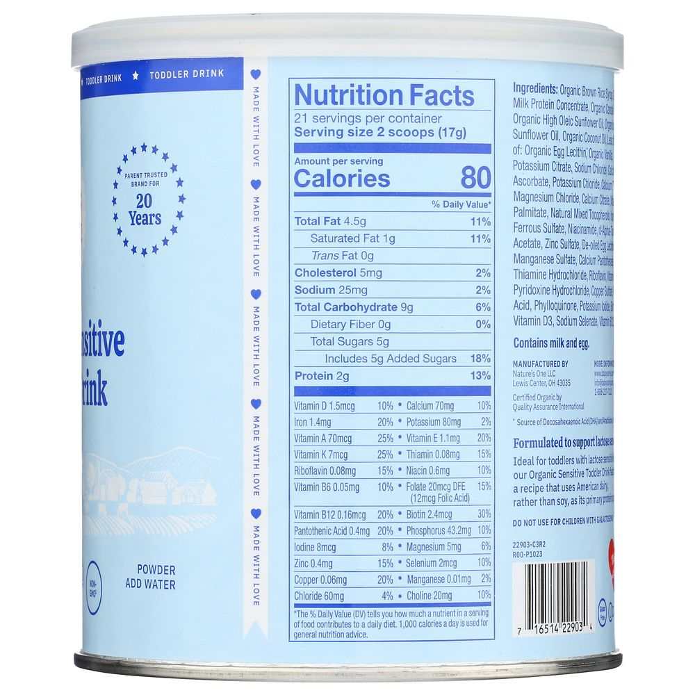 BABYS ONLY ORGANIC: Toddler Formula LactoRelief Iron Fortified, 12.7 Oz