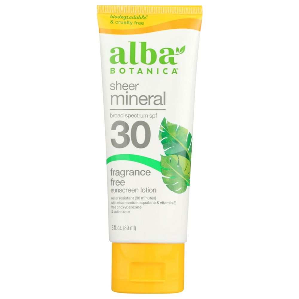 ALBA BOTANICA Sunblock - Fragrance Free Mineral SPF 30 for Kids, 4 oz