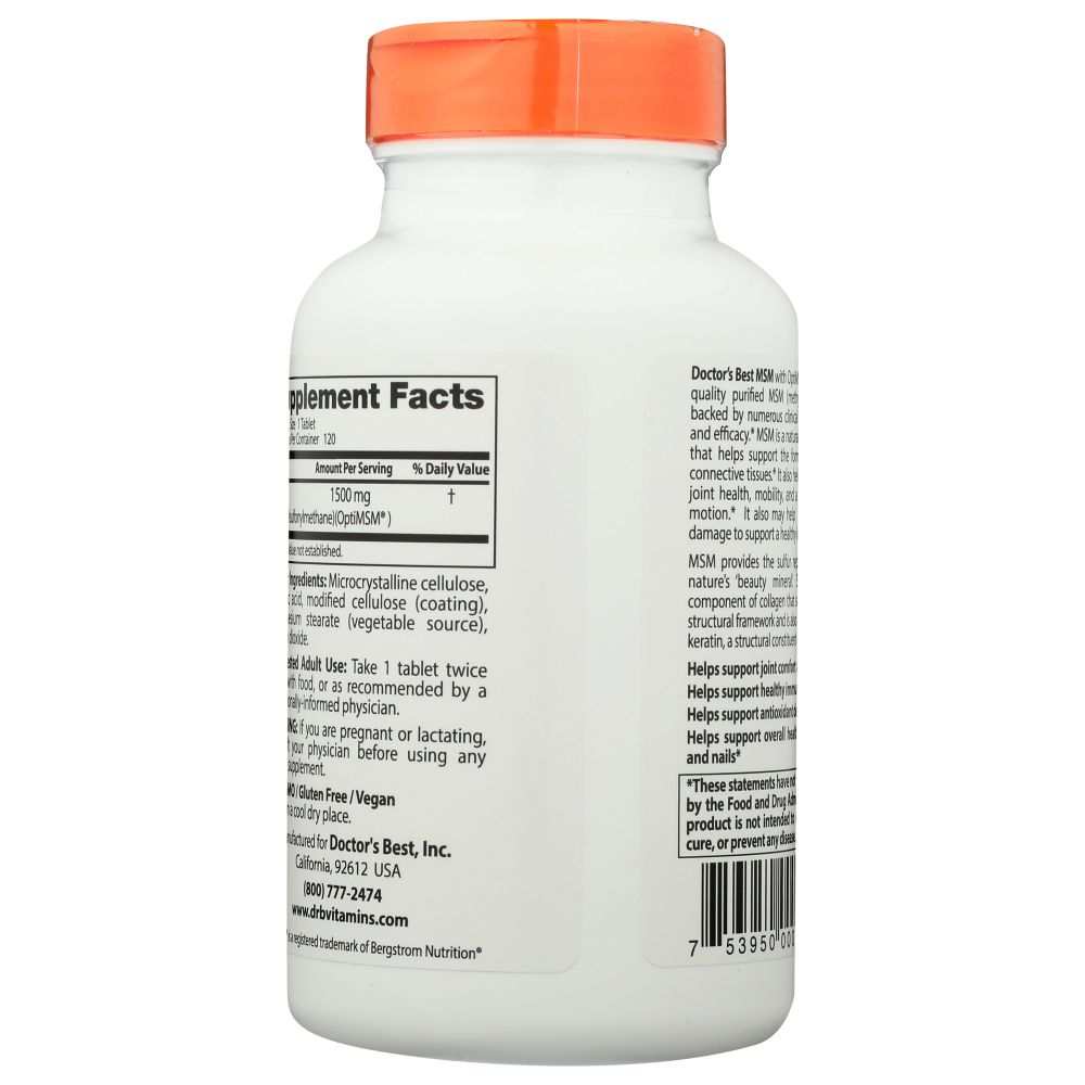 DOCTORS BEST: Msm 1500Mg, 120 tb
