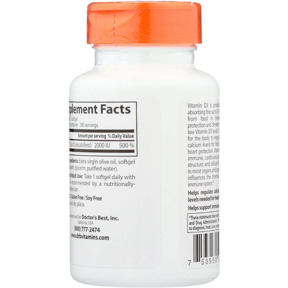 Doctor's Best Vitamin D3 2000Iu - Supports Bone, Teeth & Heart Health