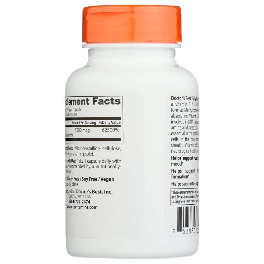Doctor's Best Fully Active B12 -Supports Energy, Nervous System & Mood