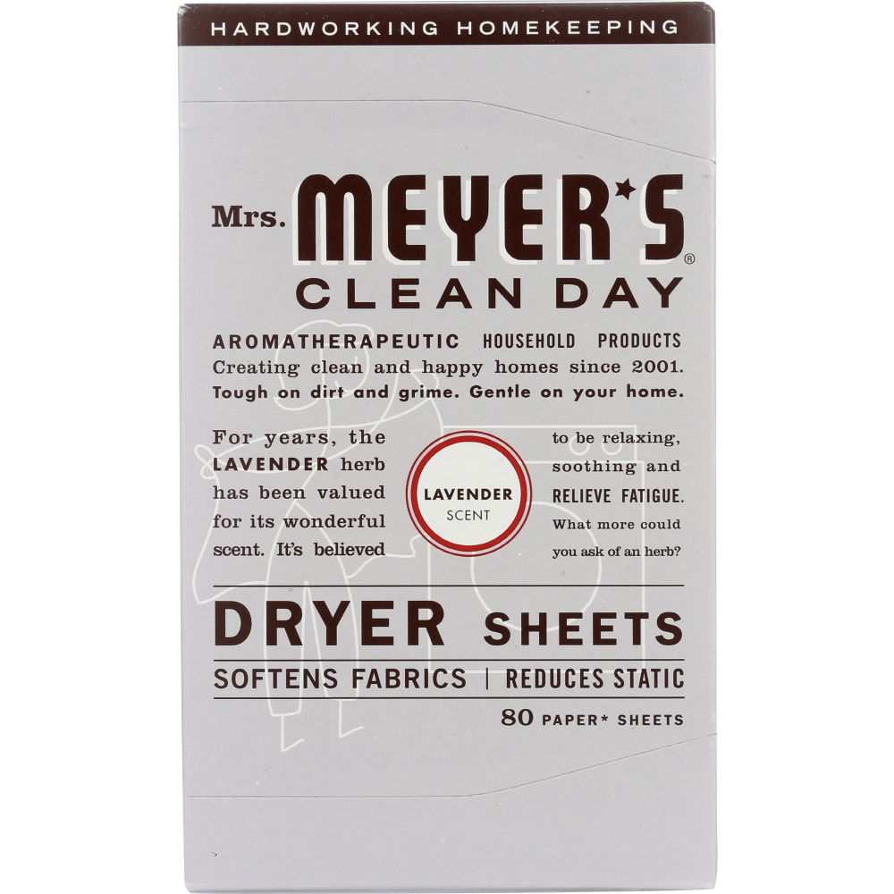 Mrs. Meyer’s Clean Day Lavender Dryer Sheets -  80 pcs | Eco-Friendly