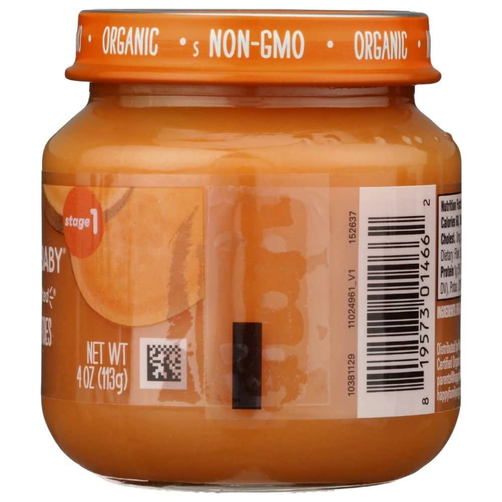 HAPPY BABY: Stage 1 Sweet Potatoes Baby Food in Jar, 4 oz