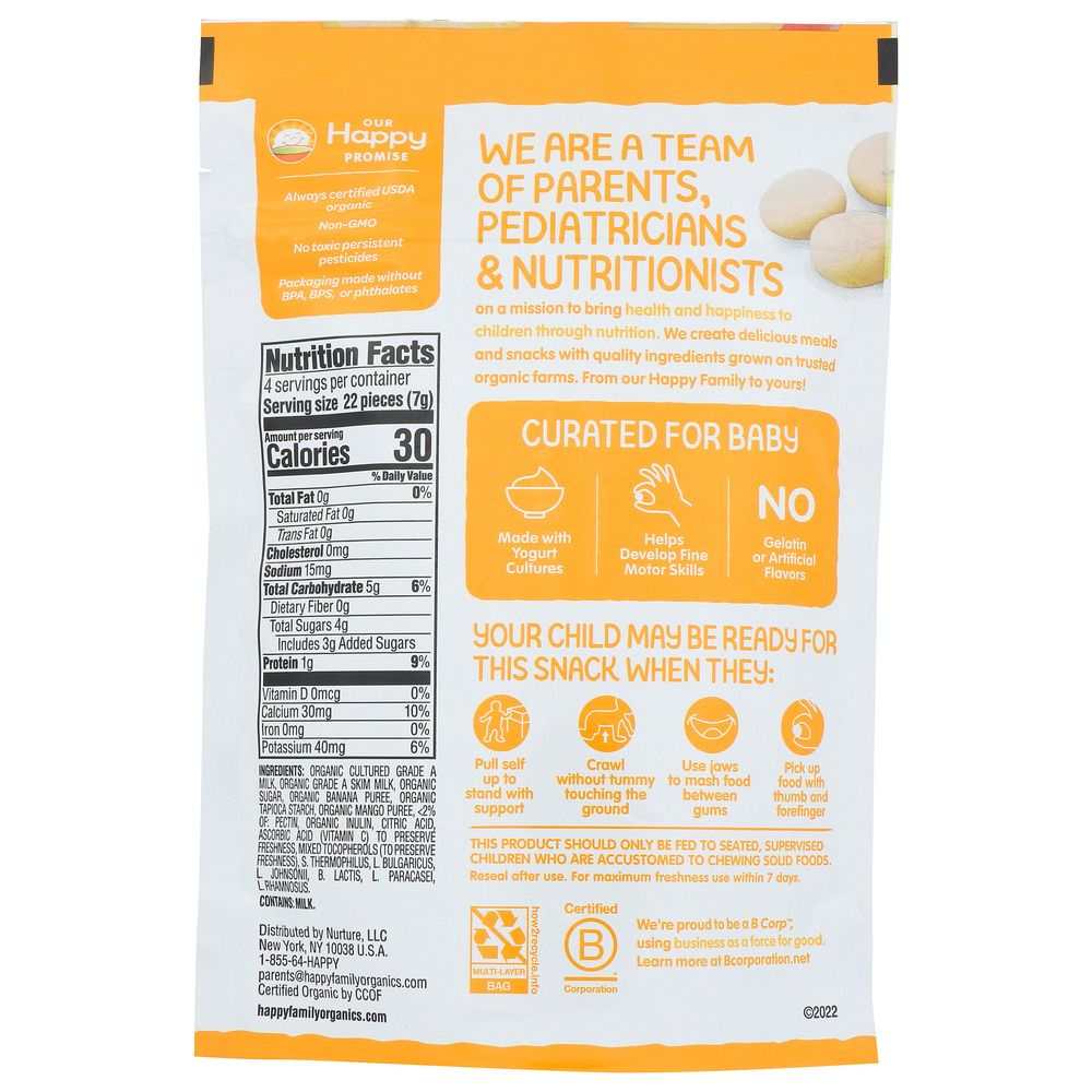 HAPPY BABY: Organic  Yogis Yogurt and Fruit Snacks Banana Mango, 1 oz