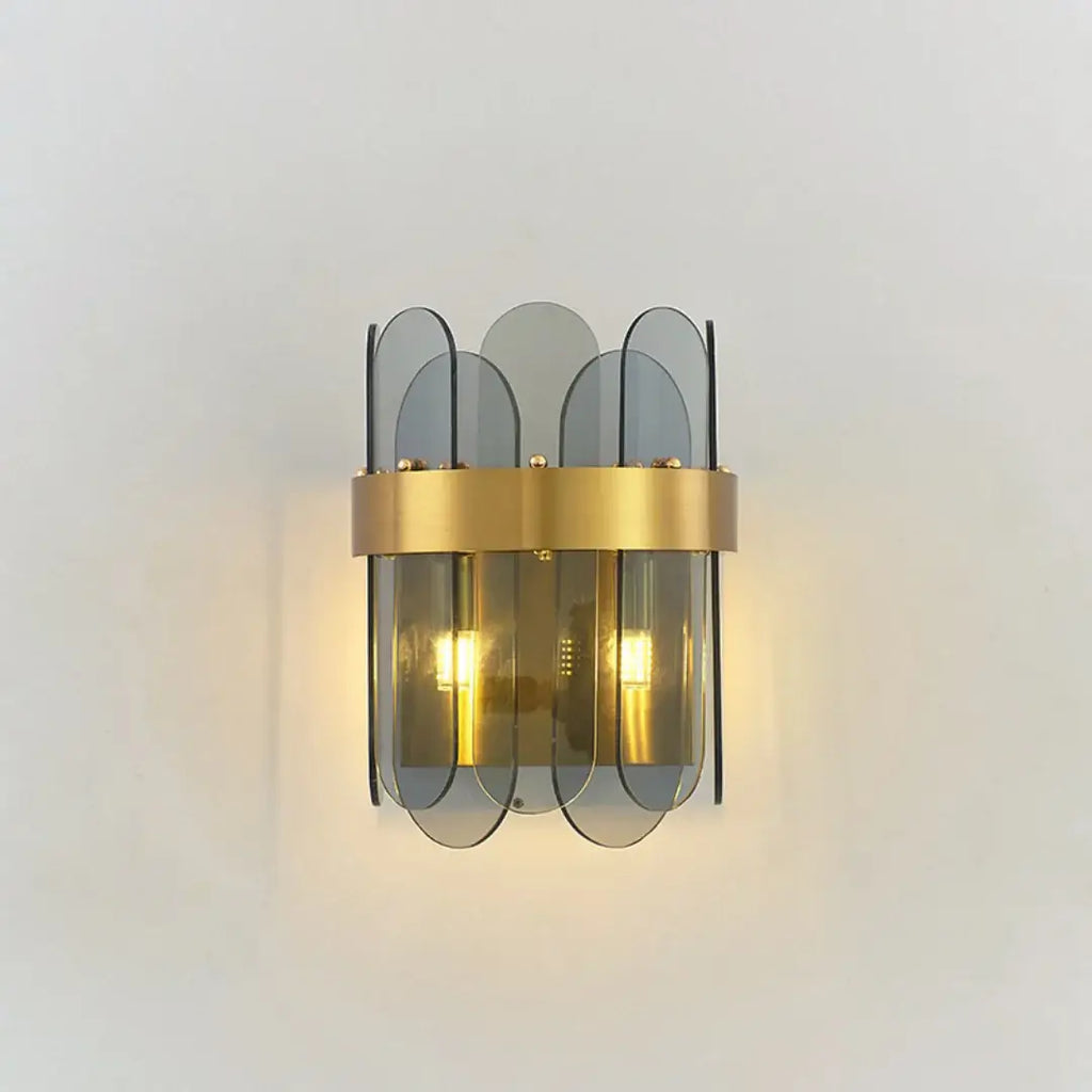 Gold Oval Glass Wall Lamp