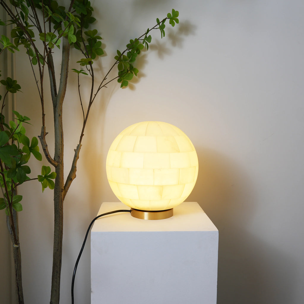 Alabaster Ball Table Lamp