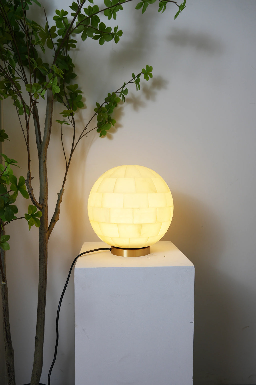 Alabaster Ball Table Lamp