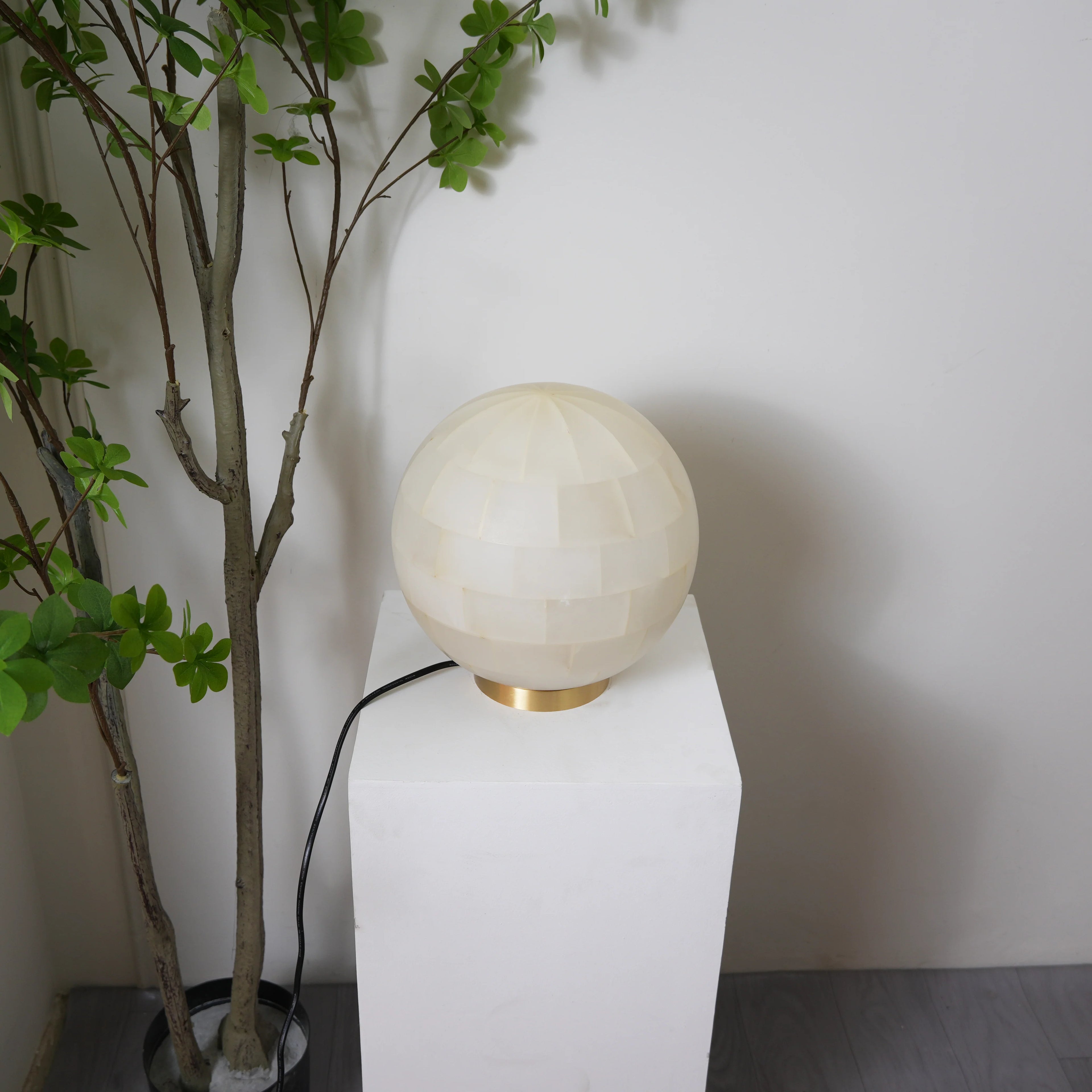 Alabaster Ball Table Lamp