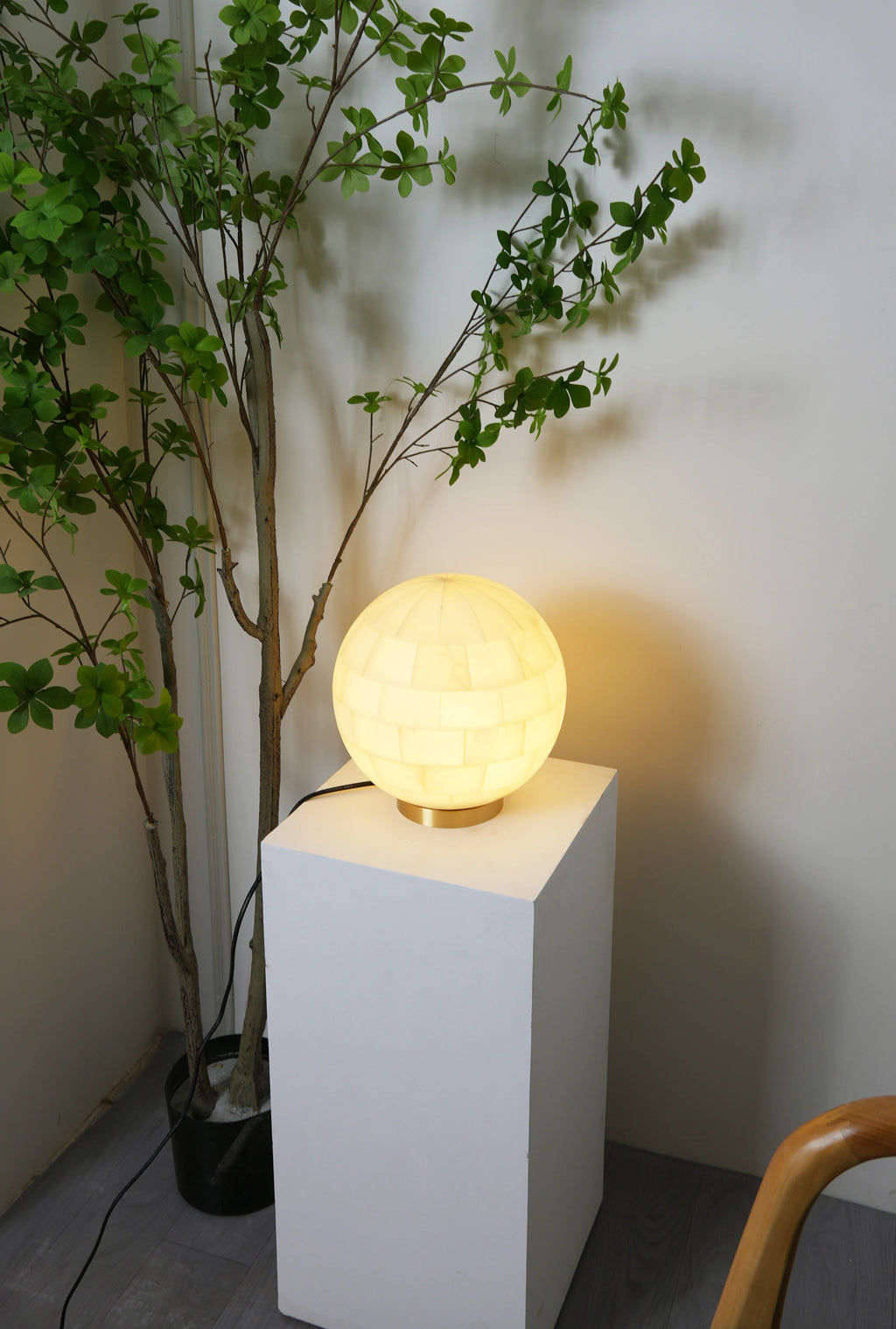 Alabaster Ball Table Lamp
