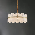 Alabaster Cloudscape Brass Chandelier