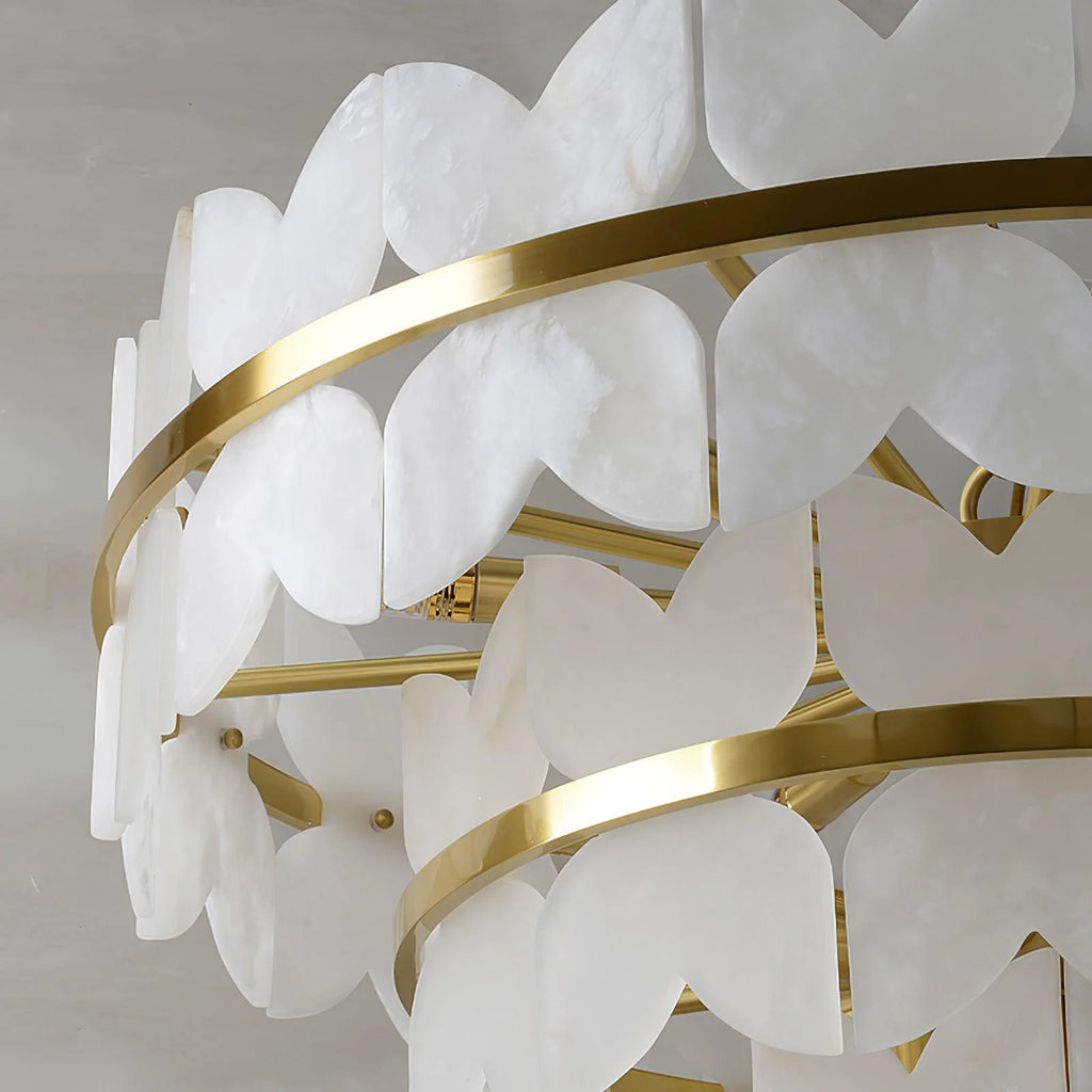 Alabaster Cloudscape Brass Chandelier