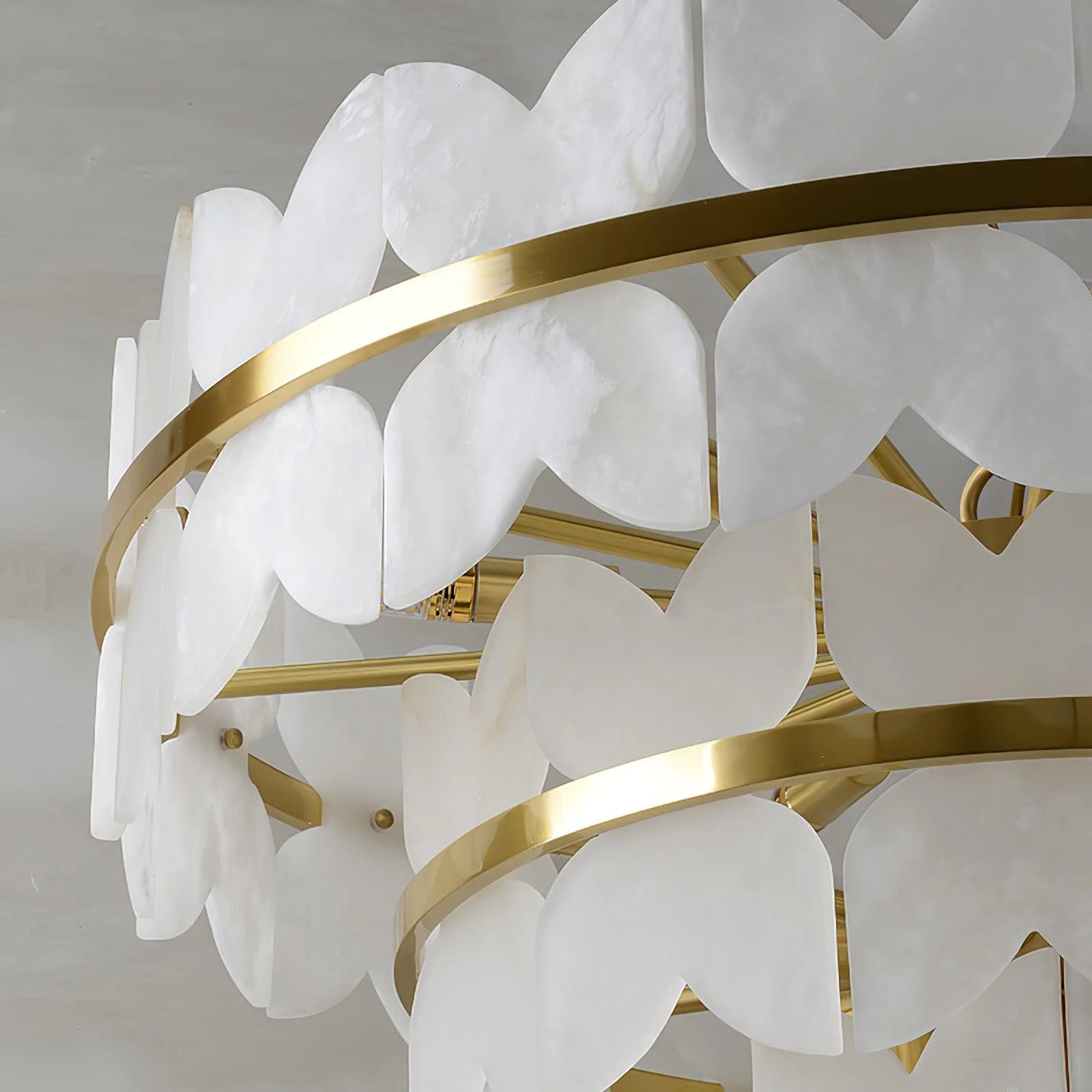 Alabaster Cloudscape Brass Chandelier