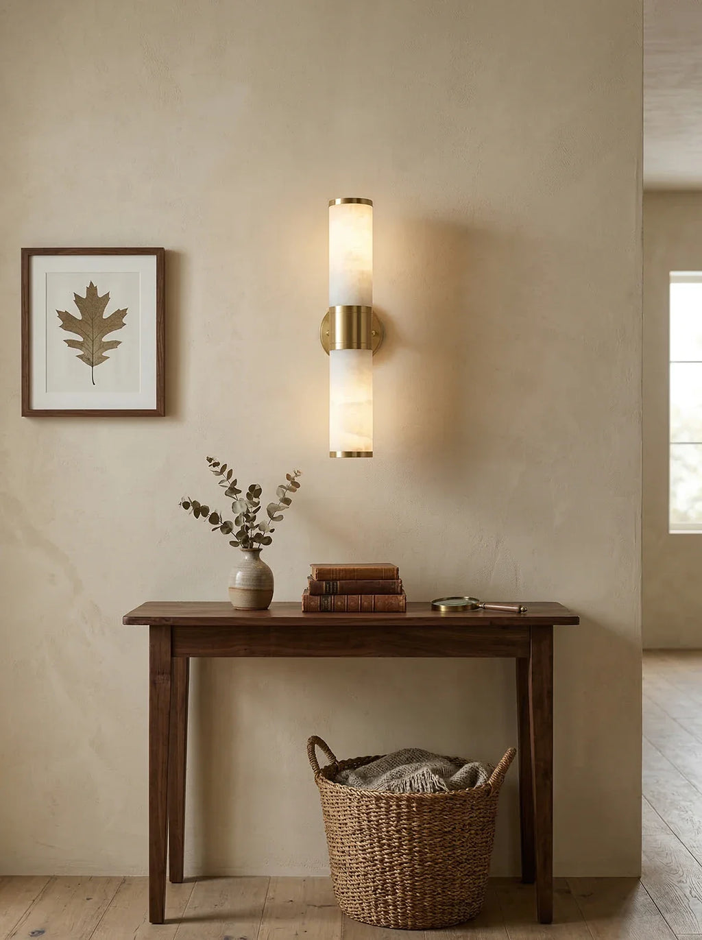 Alabaster Lampatron Cylindrical Wall Lamp