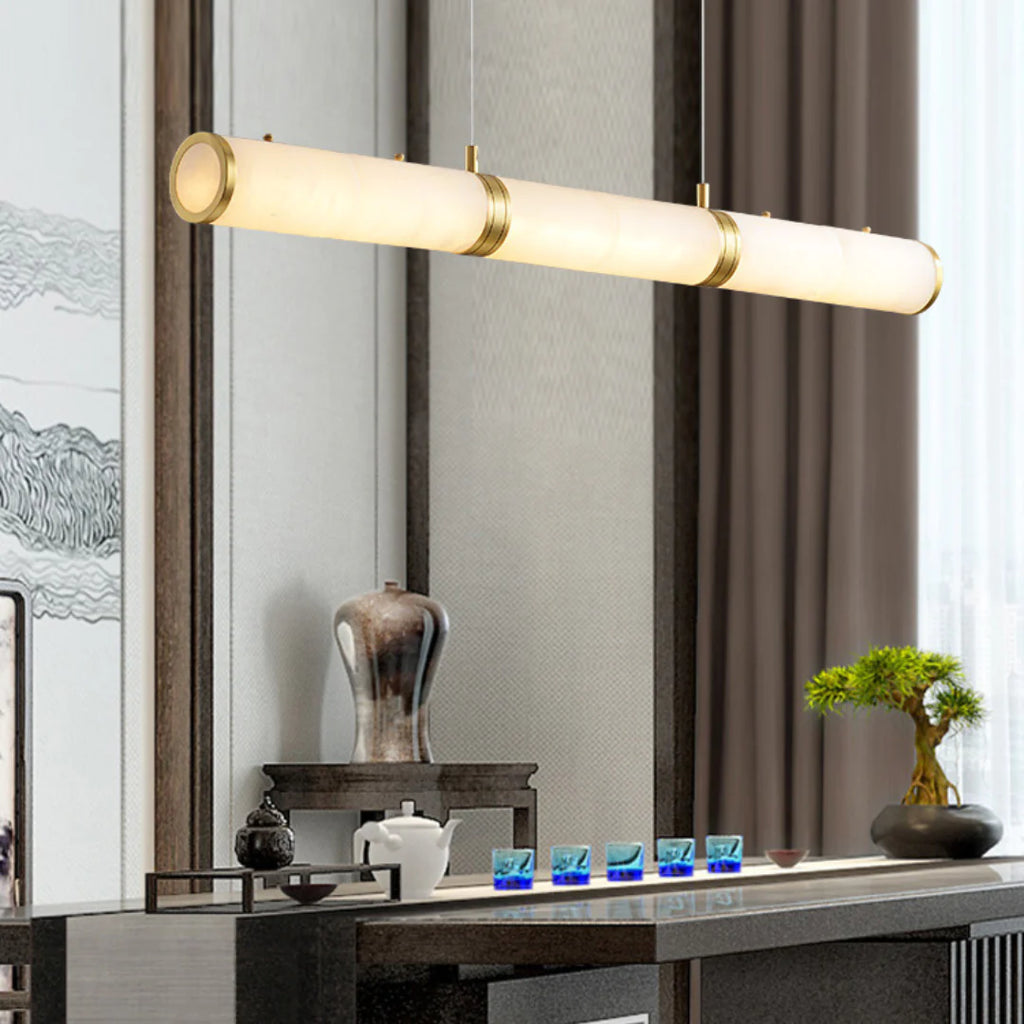 Alabaster Pillar Linear Chandelier