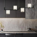 Simple Alabaster Square Box Chandelier