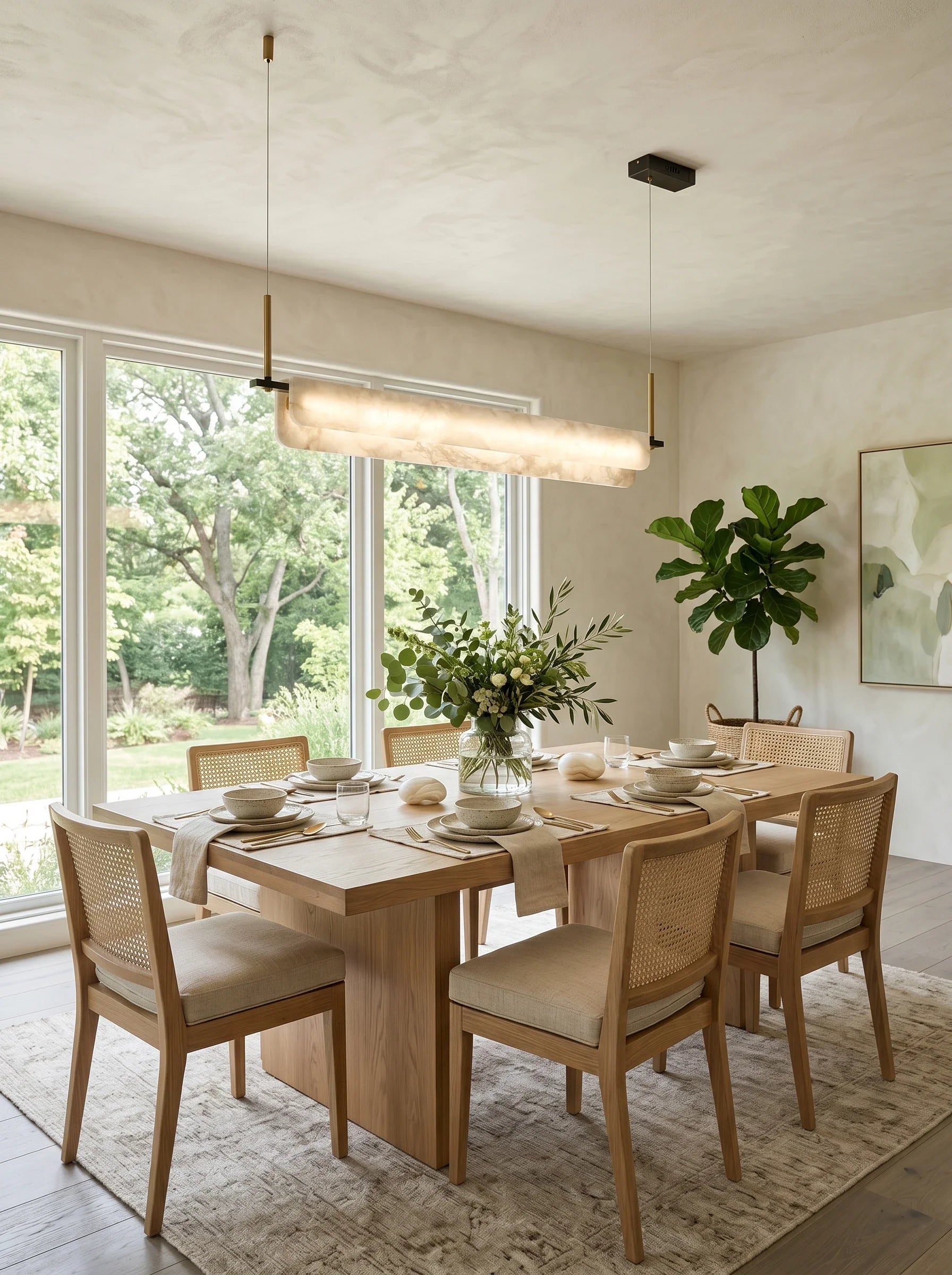 Alabaster Dining Linear Chandelier