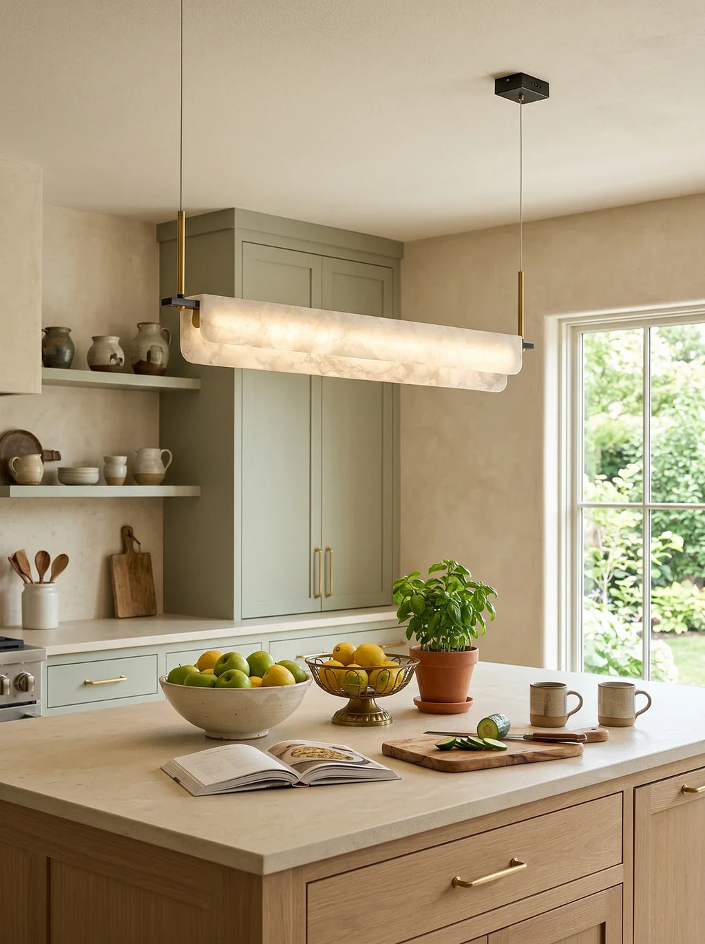 Alabaster Dining Linear Chandelier