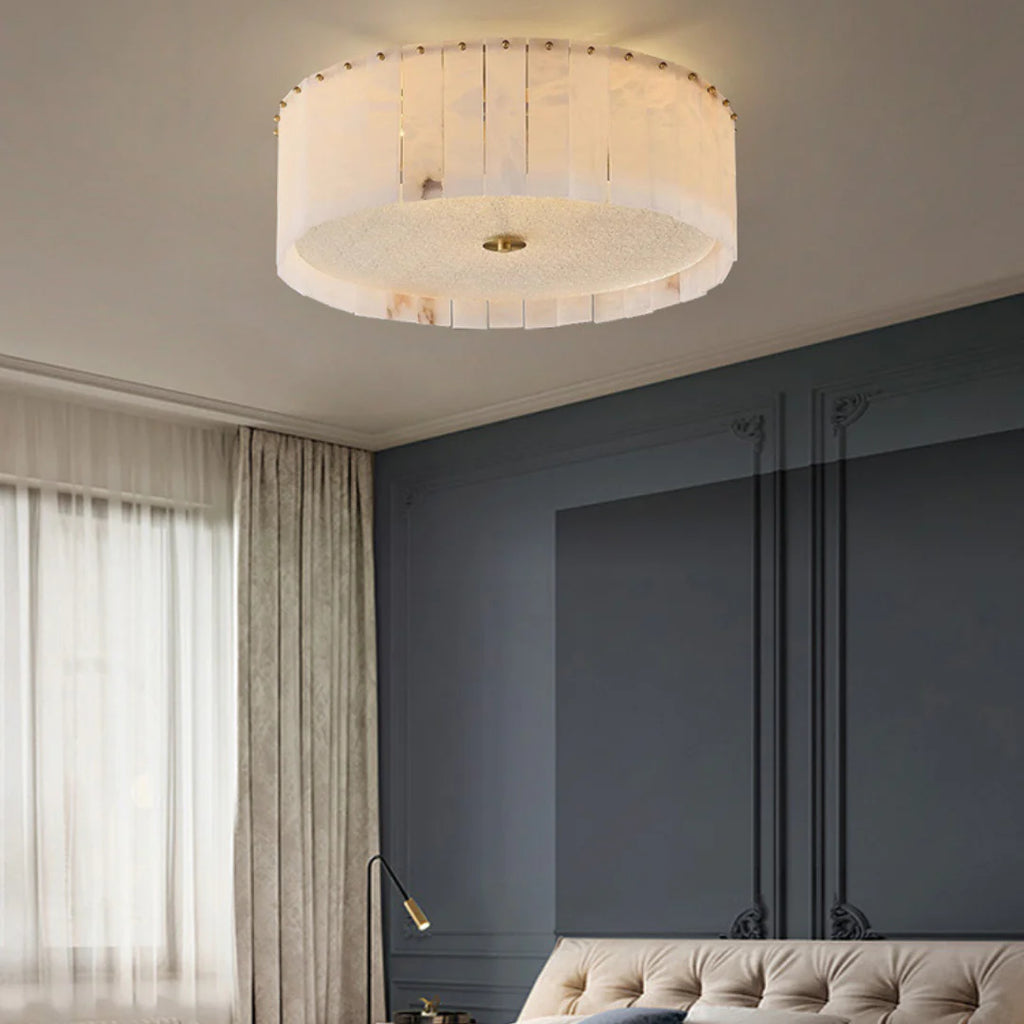 Alabaster Copper Round Ceiling Lamp