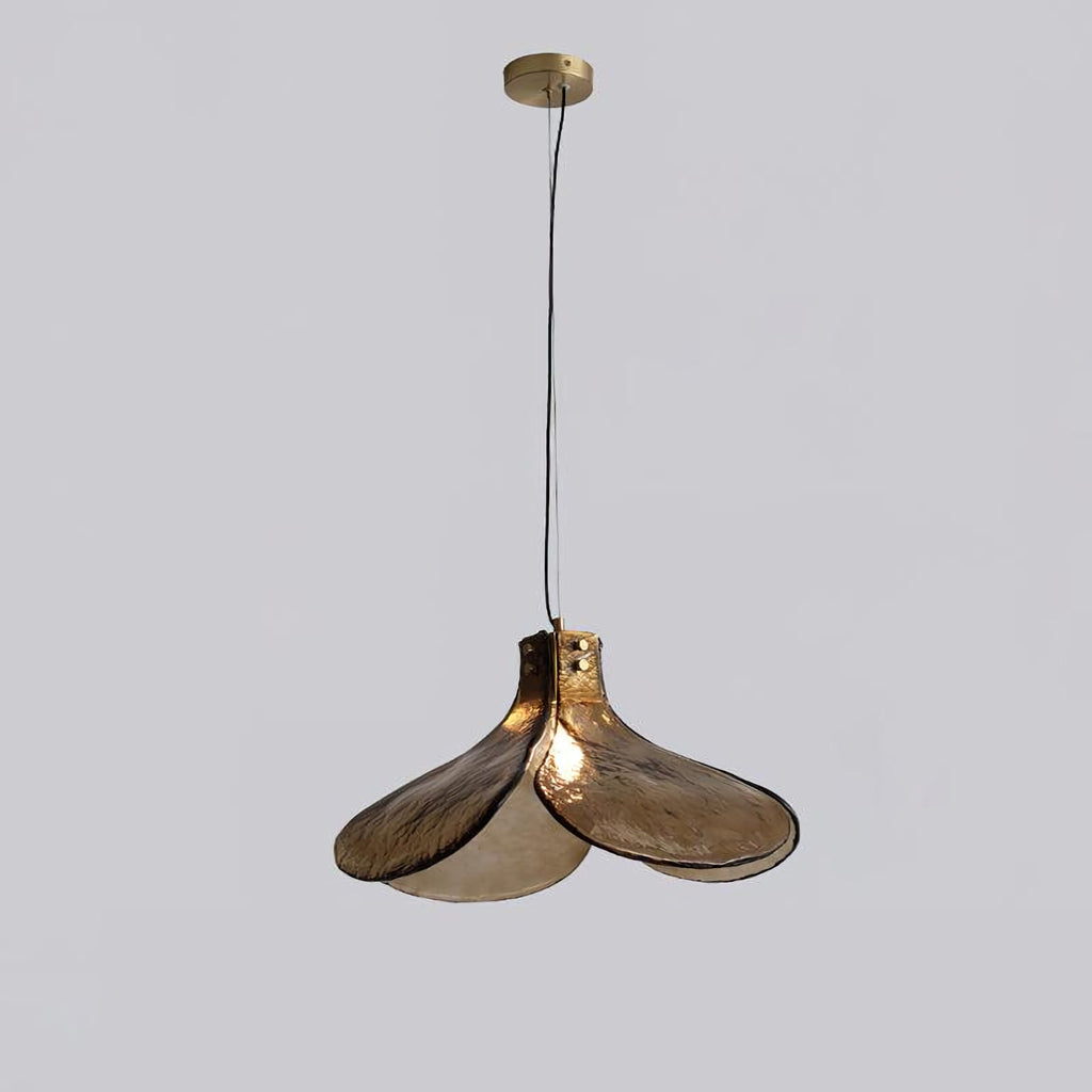 Amber Petal Glass Pendant Light