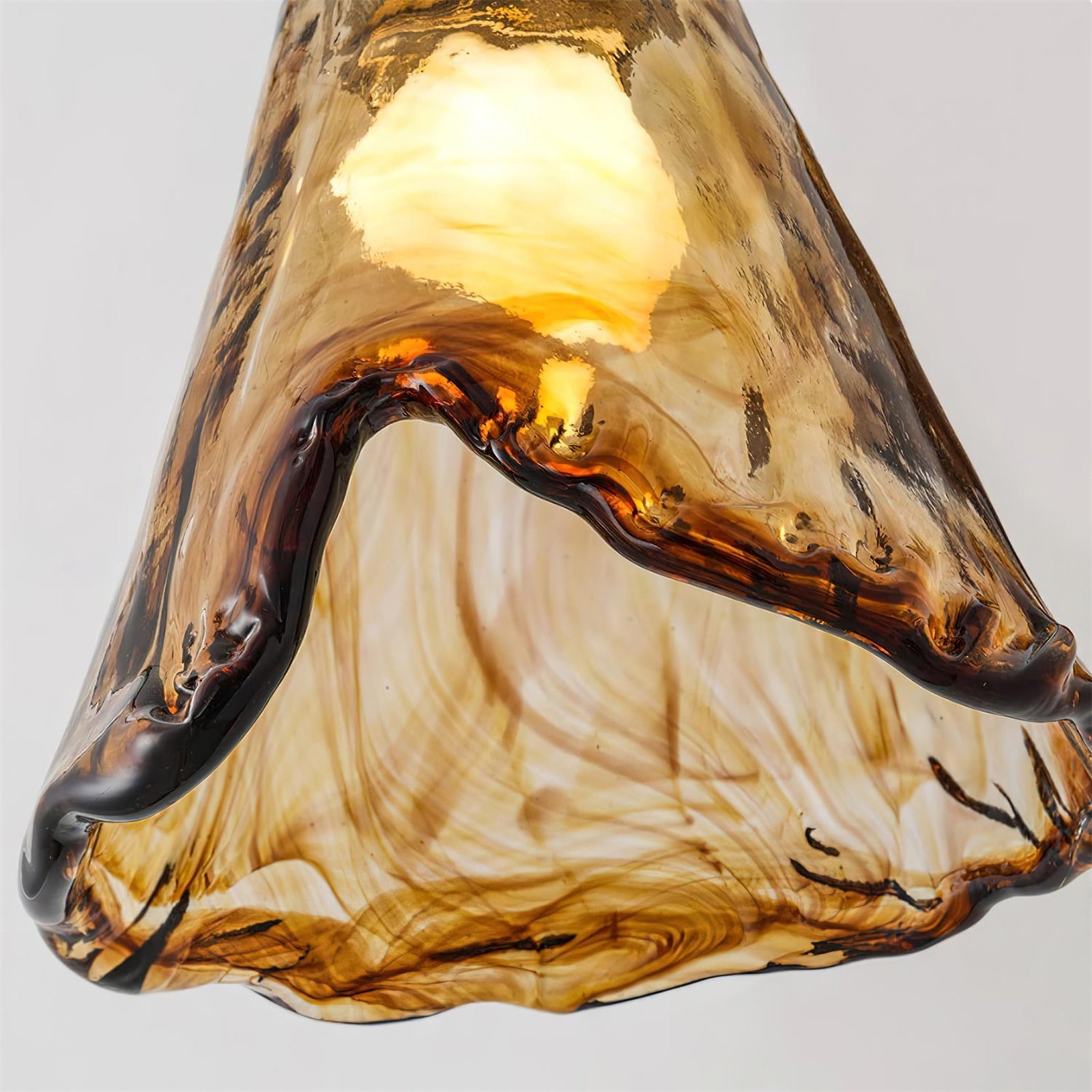 Amber Wavy Glass Floral Chandelier