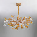 Aosta Brass Glass Flower Chandelier