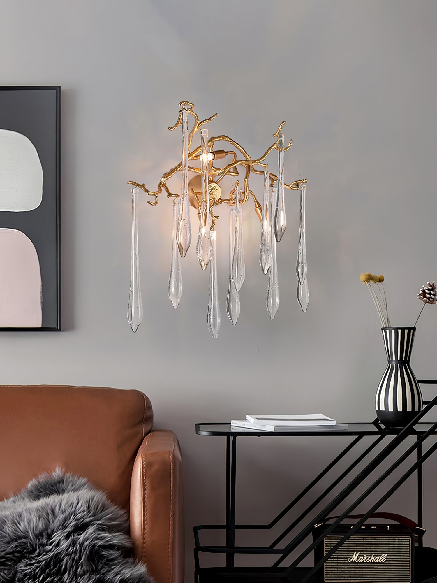 Aqua Salix Crystal Wall Lamp