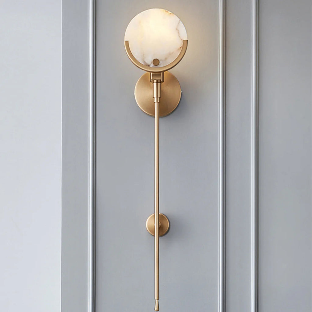 Alabaster Ava Brass Wall Lamp