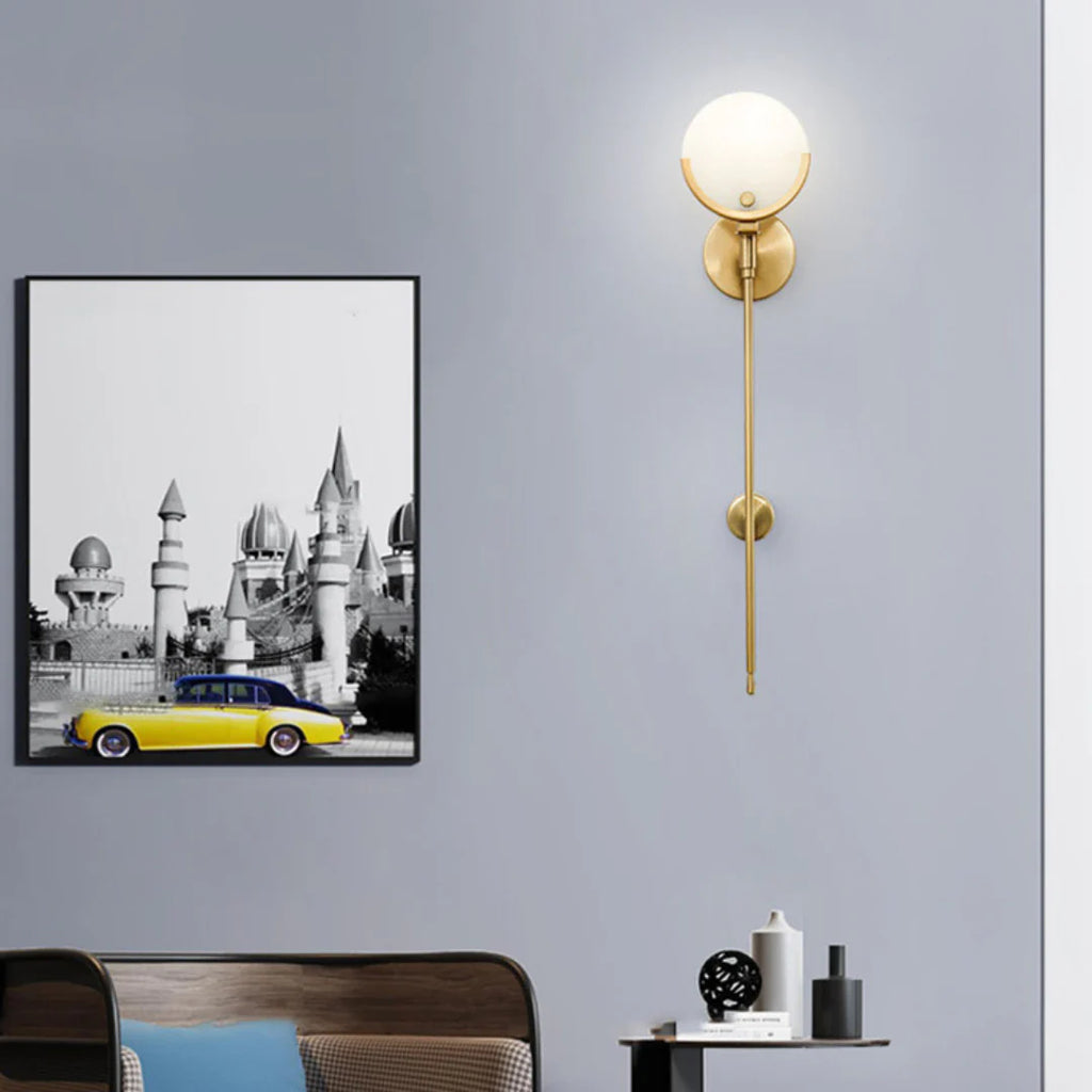 Alabaster Ava Brass Wall Lamp