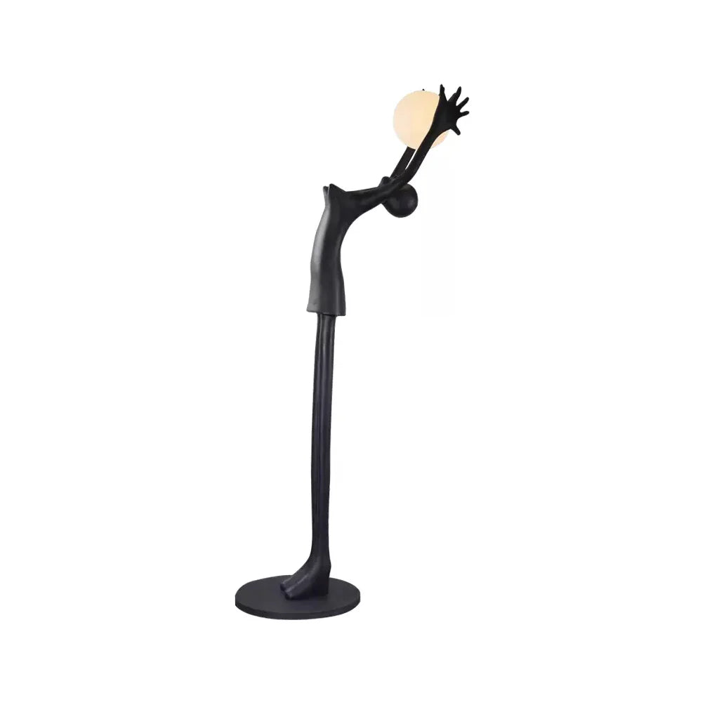 Ball Holding Sculpture Character Floor Lamp