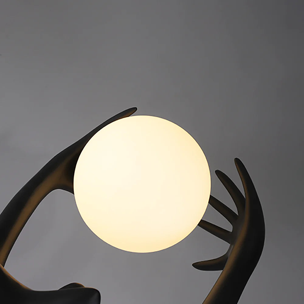 Ball Holding Sculpture Character Floor Lamp
