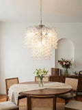 Beaded Vertical Textured Glass Chandelier
