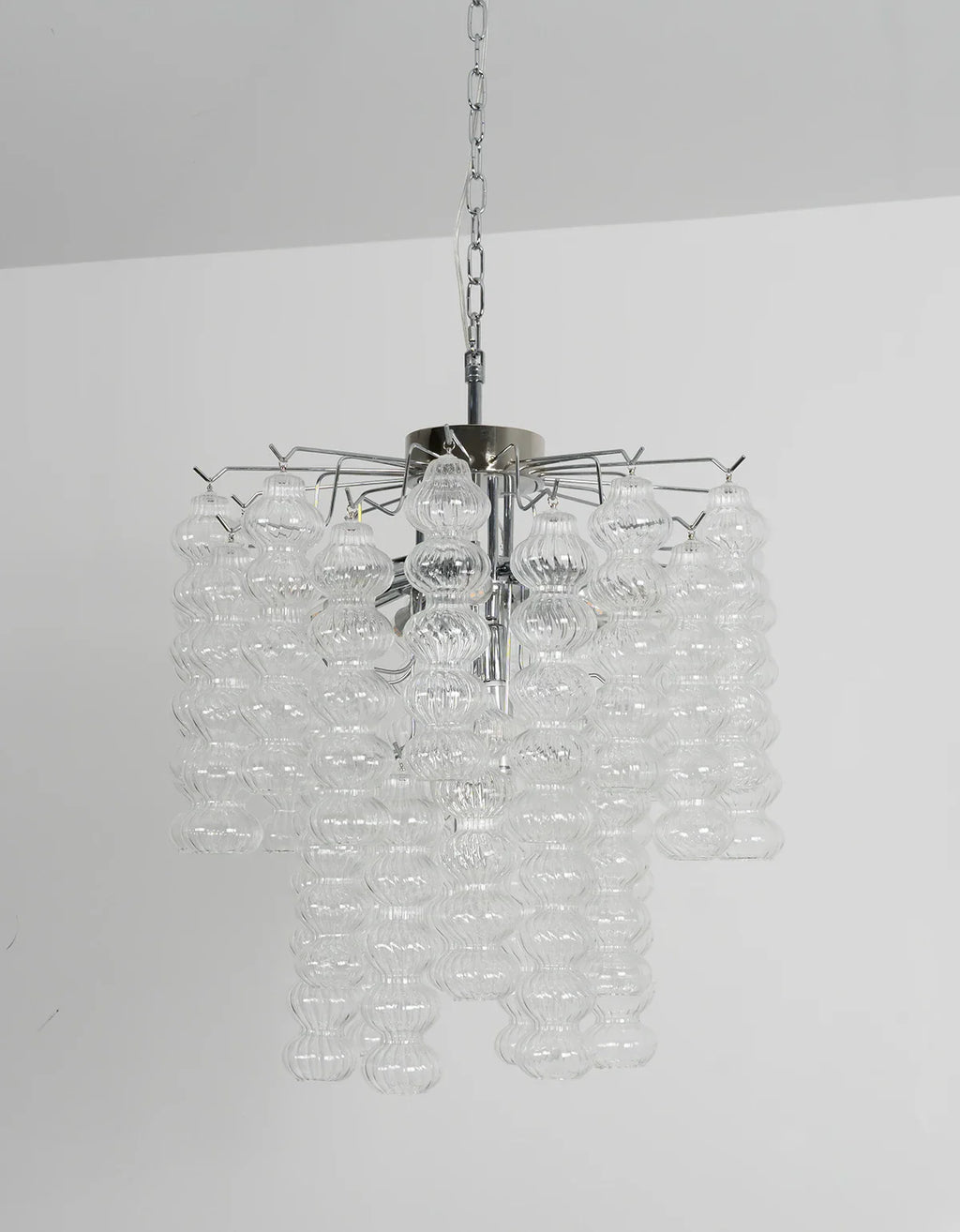 Beaded Vertical Textured Glass Chandelier