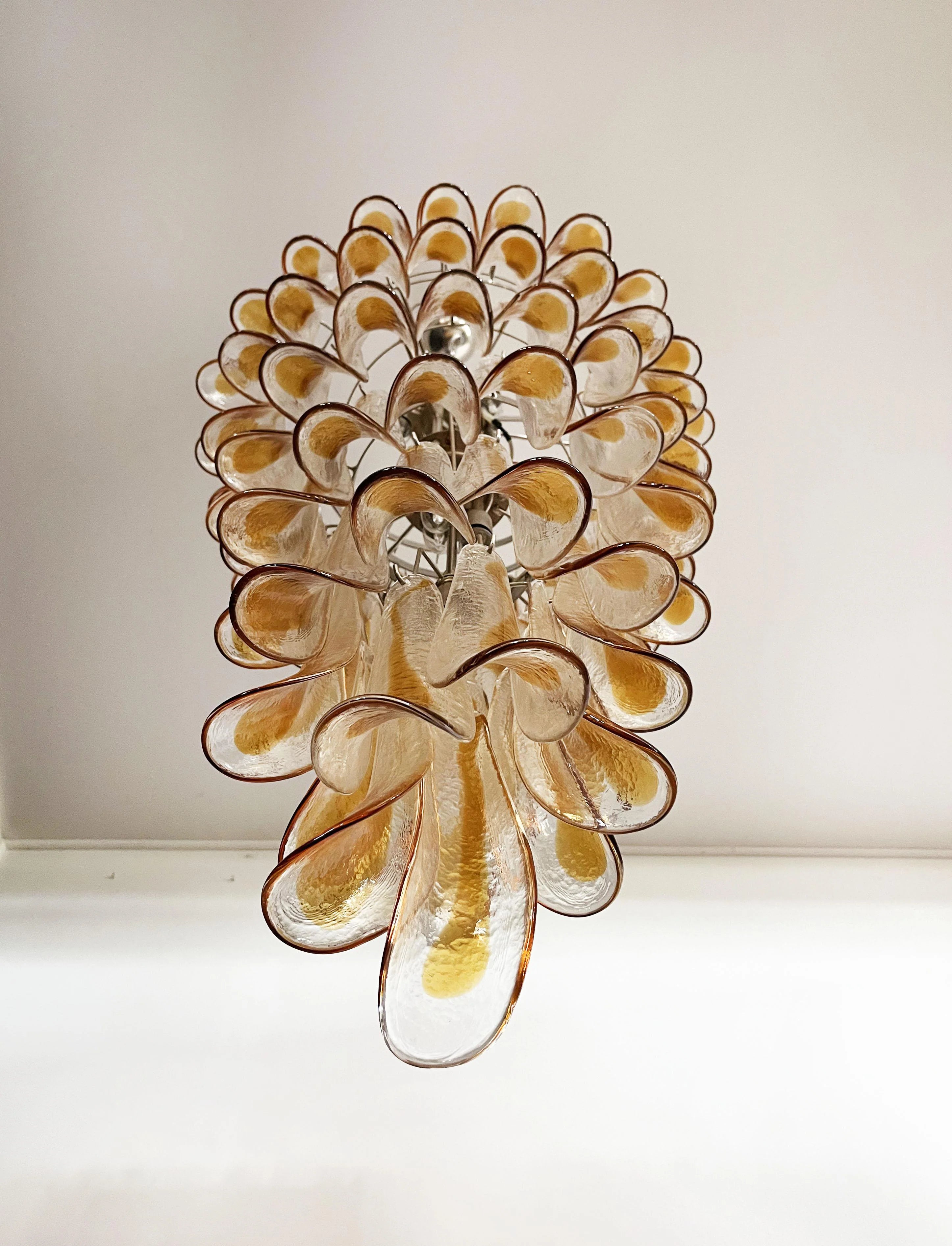 Petals Spiral Murano Transparent Chandelier