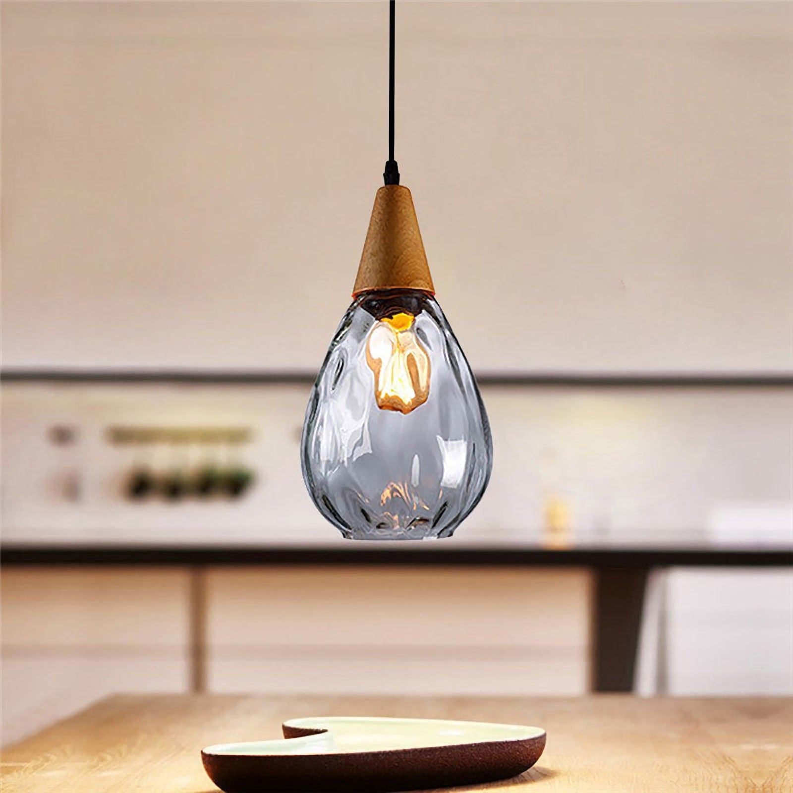 Besnier Rippled Glass Pendant Light