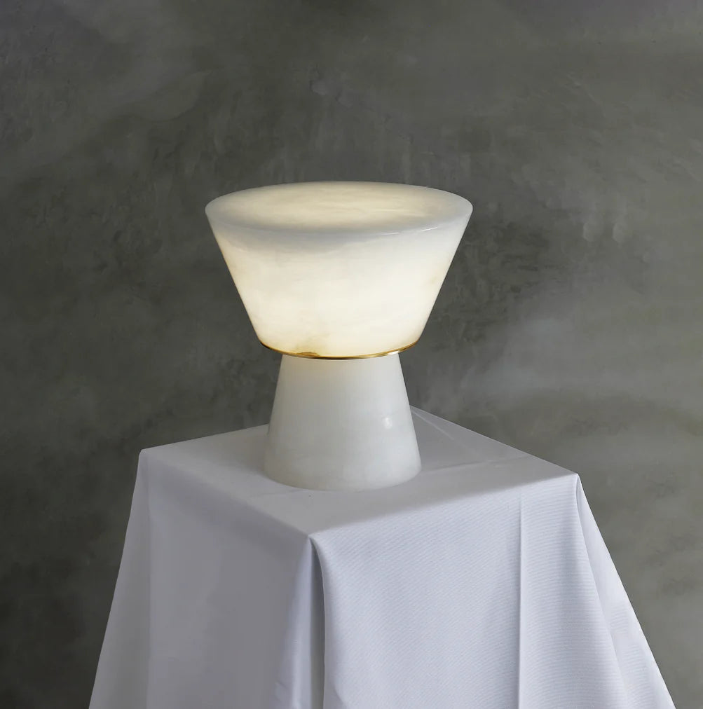 Conical Beta Alabaster Table Lamp