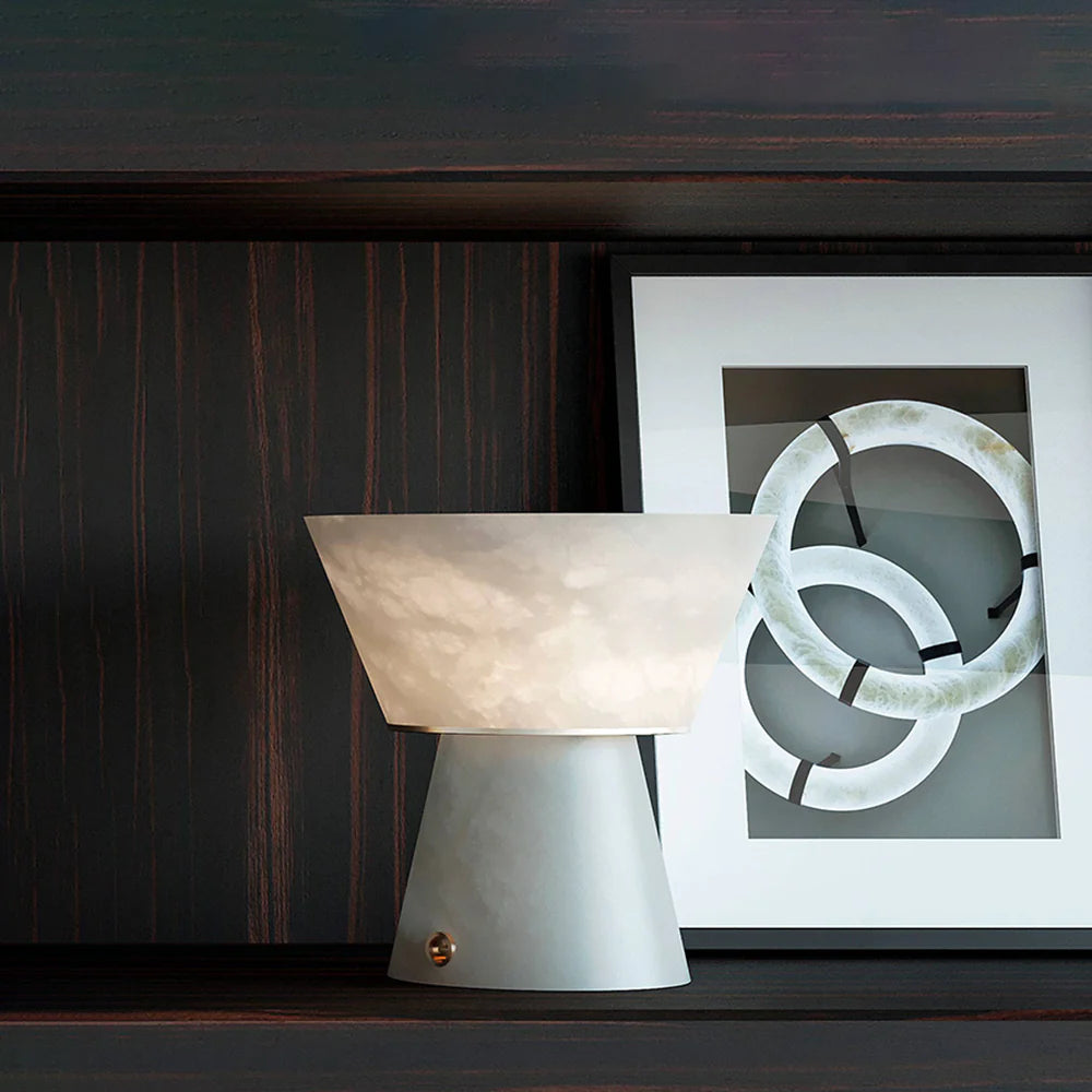 Conical Beta Alabaster Table Lamp