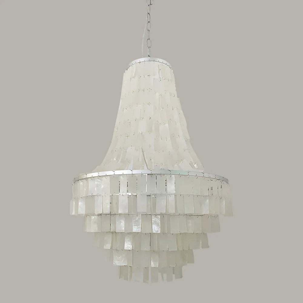 Boho Tiered Capiz Chandelier